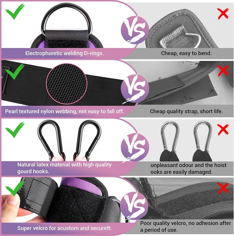 COFOF Ankle Resistance Bands with Cuffs, Ankle Bands for Working Out, Kickbacks Hip, Leg Glute Exercise Equipment with Training Poster, Resistance Workout Equipment for Women - Image 3